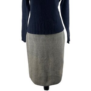 Titti dell’Acqua vintage grey plaid midi pencil skirt 100% cashmere made n Italy